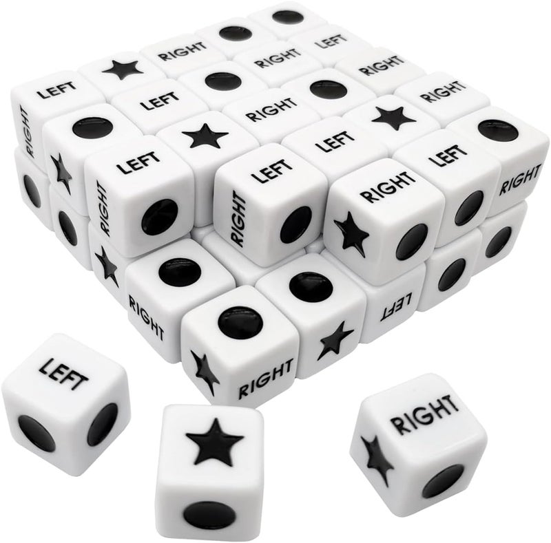 Ahoper 50 Pieces Left Right Center Dice Only 50 Dices Bulk Dice Game, 16mm Standard Size, Easy to Grip. - Image 2